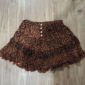 Leopard Print Ruffled Skirt